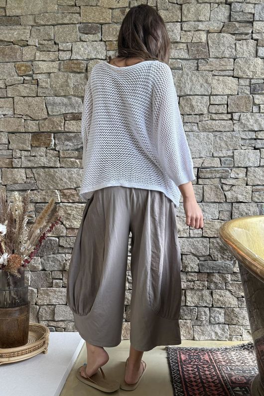 Conrad Grunge Loose Cotton Knit White  Pre order due 1 week 